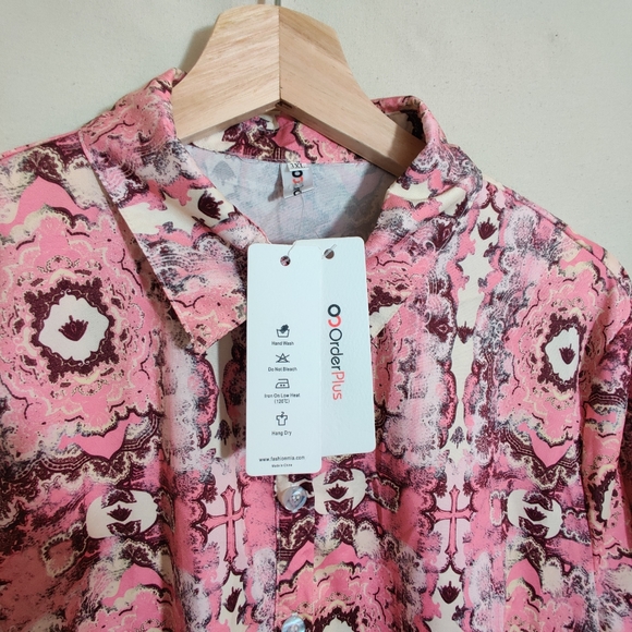 OC ORDER PLUS NWT Bohemian Geometric Kaftan Long Sleeve Collared Maxi Dress 3XL - Picture 8 of 15